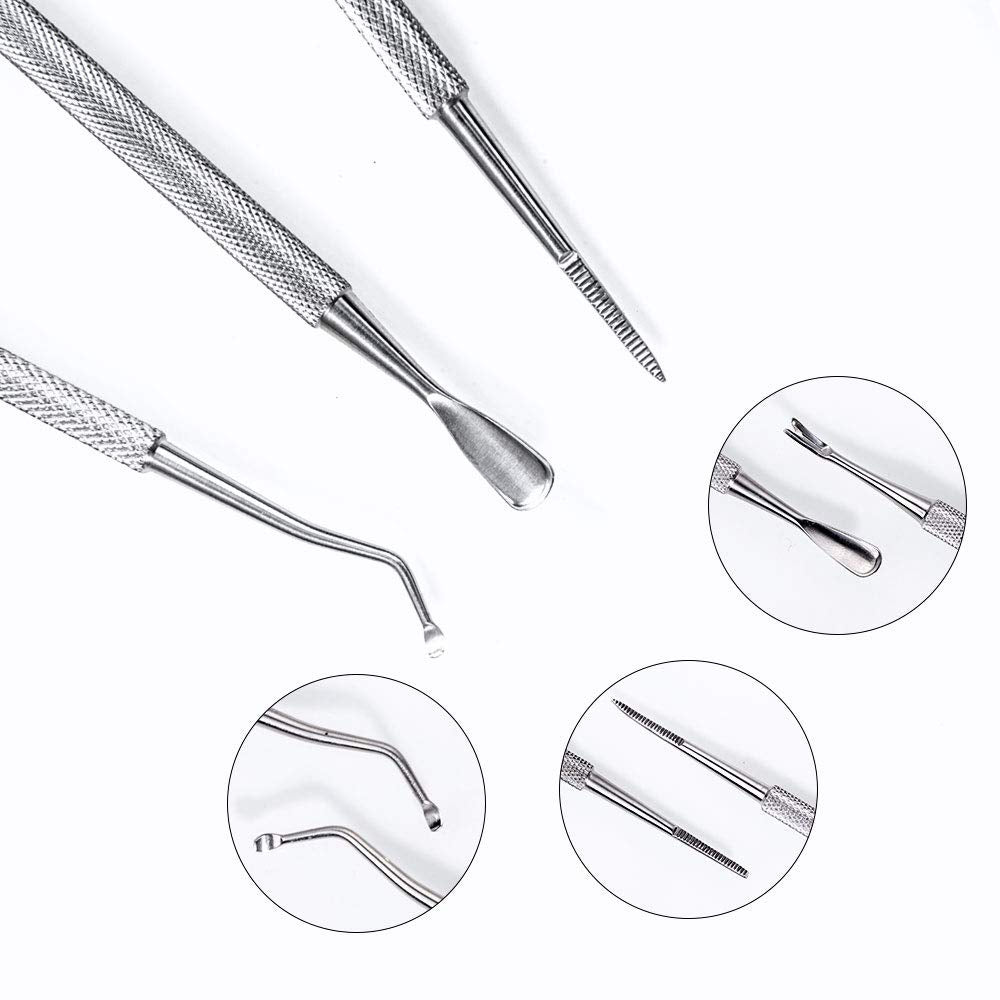 Ingrown Toenail Tool Kit, 3 Pack Stainless Steel Double Sided Pedicure Nail File Lifter Spoon Nail Pusher Cleaner Professional Pedicure Tools Health & Beauty > Personal Care > Cosmetics > Cosmetic Tools > Nail Tools Binzhiruosong   