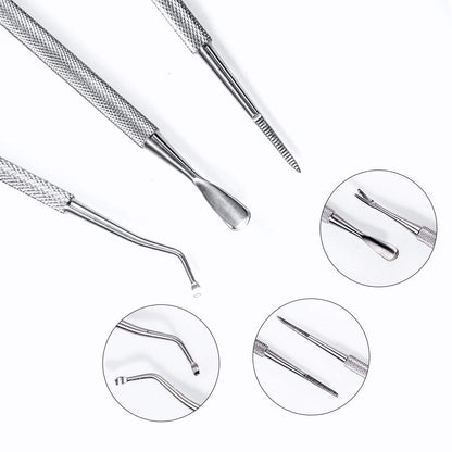 Ingrown Toenail Tool Kit, 3 Pack Stainless Steel Double Sided Pedicure Nail File Lifter Spoon Nail Pusher Cleaner Professional Pedicure Tools Health & Beauty > Personal Care > Cosmetics > Cosmetic Tools > Nail Tools Binzhiruosong   