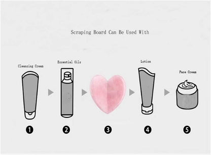 Healing Crystal Rose Quartz Heart Love Massage Tool Natural Gemstone Gua Sha Board Facial Scraping Massager for Face, Eye, Neck Skin Care Massage Health & Beauty > Personal Care > Cosmetics > Cosmetic Tools > Skin Care Tools StoneStory   