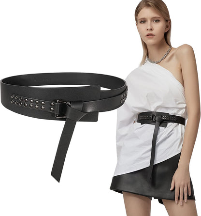 FIORETTO Womens Dress Belt Wide Black Fashion Studded Belts Apparel & Accessories > Clothing Accessories > Belts Unknown   