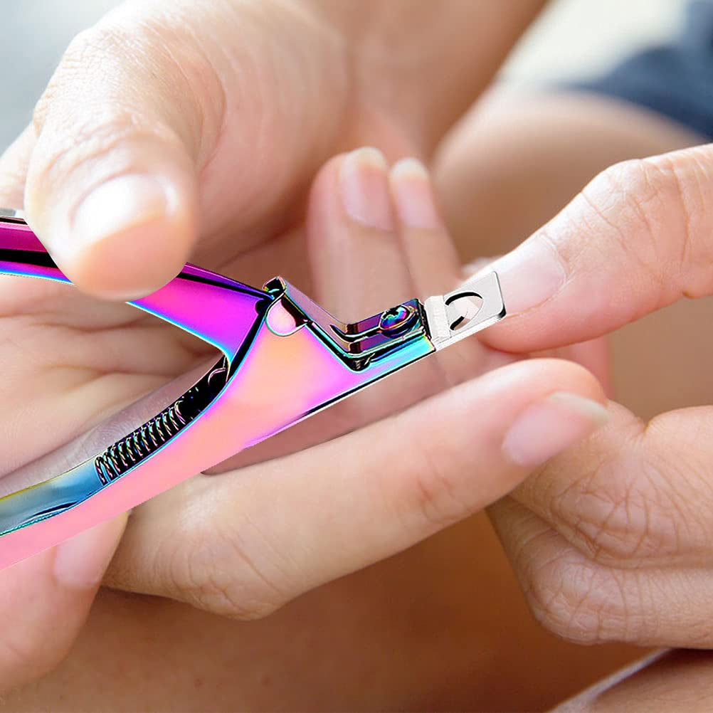 Professional Acrylic False Nail Clippers for Acrylic Nails, Rainbow Nail Tip Cutter Nail Manicure Tool for Salon Home Nail Art Health & Beauty > Personal Care > Cosmetics > Cosmetic Tools > Nail Tools SUMAJU   