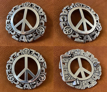 Western Antique Marijuana Hemp Leaf Turquoise Bead Turquoise Peace Sign Skulls Design Belt Buckle, Multi-Style Options Apparel & Accessories > Clothing Accessories > Belt Buckles Belts.com   