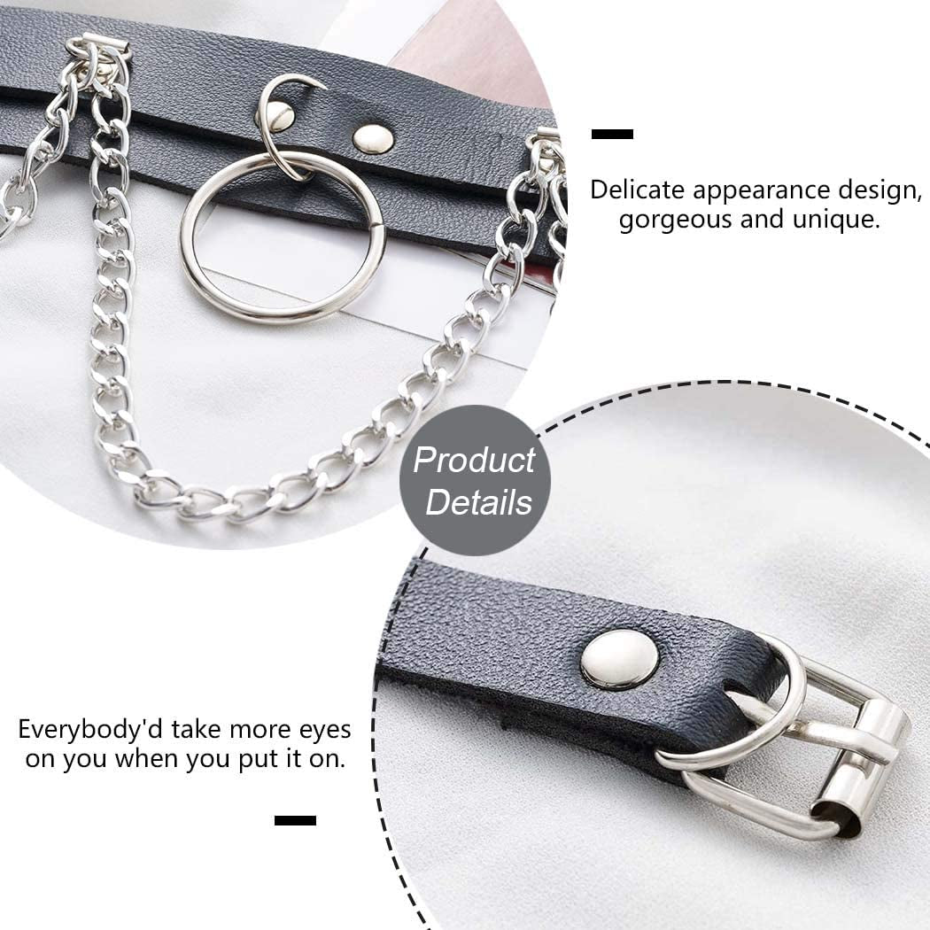 Relbcy Punk Waist Chain Belt Layered Leather Body Harness Chains Rave Body Belts Waist Accessories for Women and Girls Apparel & Accessories > Jewelry > Body Jewelry RELBCY   