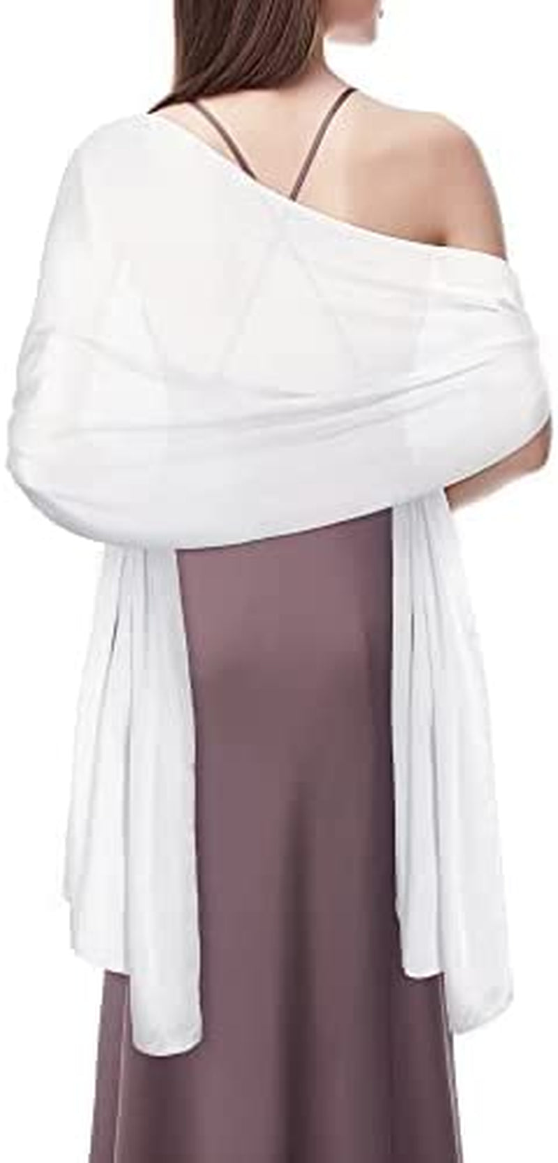 WILLBOND Womens Shawl Chiffon Bridal Evening Soft Wrap Scarf, Chiffon Scarf Ribbon Scarf Satin Scarf for Women and Girls Apparel & Accessories > Clothing Accessories > Scarves & Shawls Willbond White 2 common size 