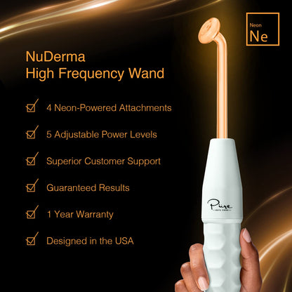Nuderma Portable Handheld High Frequency Skin Therapy Wand Machine W/Neon – Anti-Aging - Skin Tightening - Wrinkle Reducing - Dark Circles – Blemish Control - Hair & Scalp Stimulator Health & Beauty > Personal Care > Cosmetics > Cosmetic Tools > Skin Care Tools Pure Daily Care   