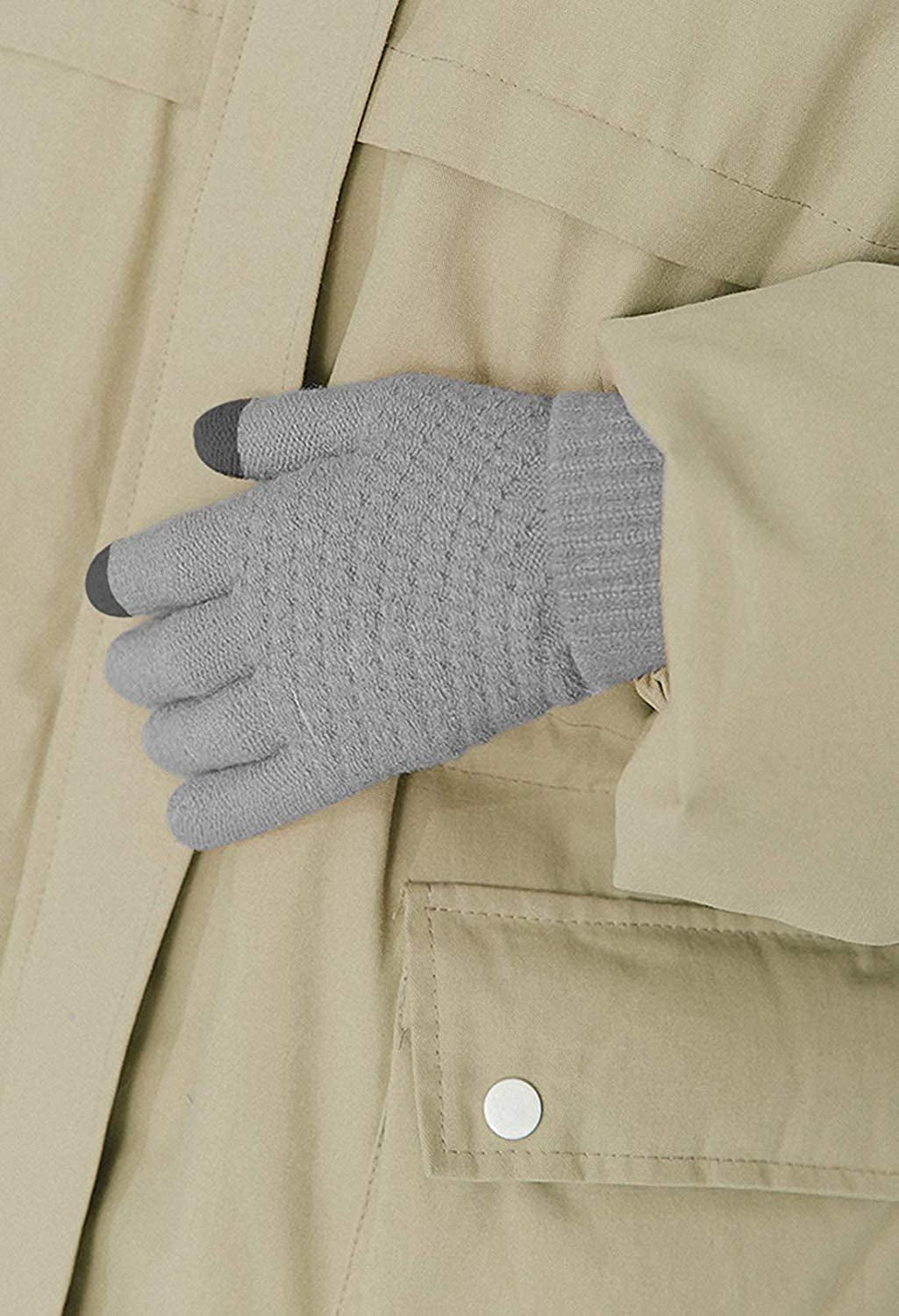 Women Winter Warm Touch Screen Gloves Knitted Soft Elastic Thick Gloves for Clod Weather Apparel & Accessories > Clothing Accessories > Gloves & Mittens Muryobao   