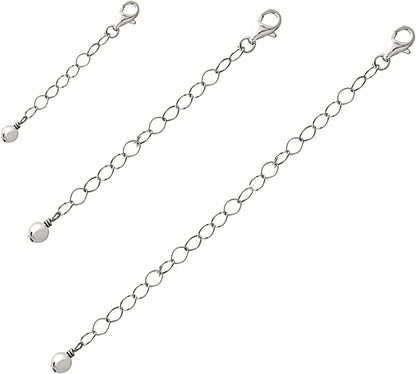 Sterling Silver Pendant Necklace Bracelet Anklet Chain Extenders for Women Men, 1" 2" and 4" Inches Apparel & Accessories > Jewelry > Anklets B. BRILLIANT Sterling Silver  