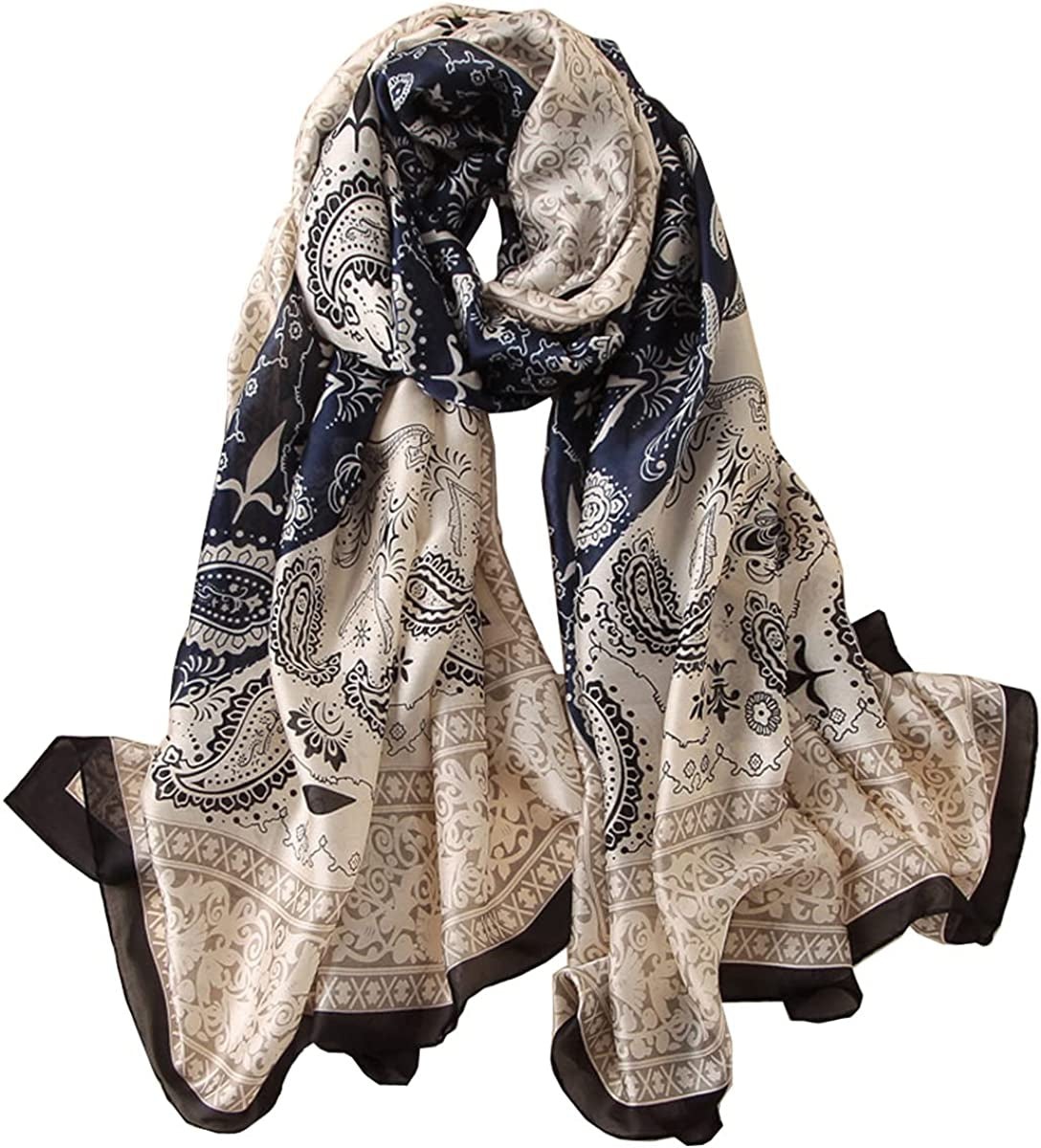K-Elewon Silk Feeling Scarf Fashion Scarves Long Lightweight Sunscreen Shawls for Women Apparel & Accessories > Clothing Accessories > Scarves & Shawls K-Elewon T19  