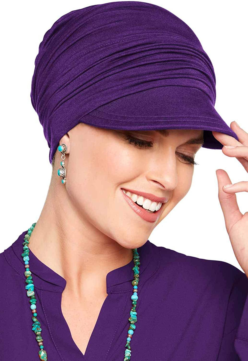 Cardani Slouchy Newsboy Hat - Viscose from Bamboo Slouch Caps for Women Apparel & Accessories > Clothing Accessories > Headwear Cardani Luxury Bamboo - Plum One Size 