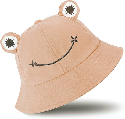 SAOROPEB Frog Hat for Adult Teens, Cute Frog Bucket Hat, Cotton Bucket Hat Funny Hat Fisherman Hat for Men Women Apparel & Accessories > Clothing Accessories > Hats SAOROPEB Nude Pink  