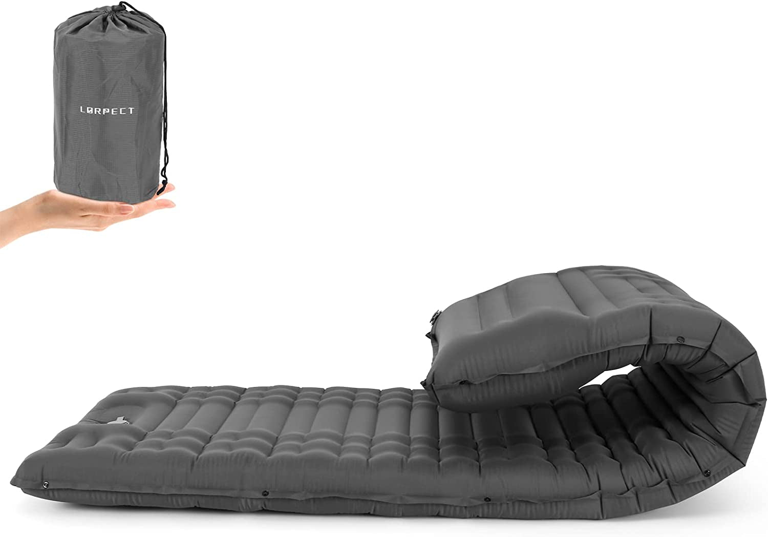 Inflating Sleeping Pad for Camping.Lorpect 4.5 in Thick Sleeping Mat .Compact Waterproof Camping Air Mattress with Pillow.Foot Pressure Inflatable Camping Pads for Backpacking & Hiking.Blue Apparel & Accessories > Jewelry > Anklets Lorpect Grey  