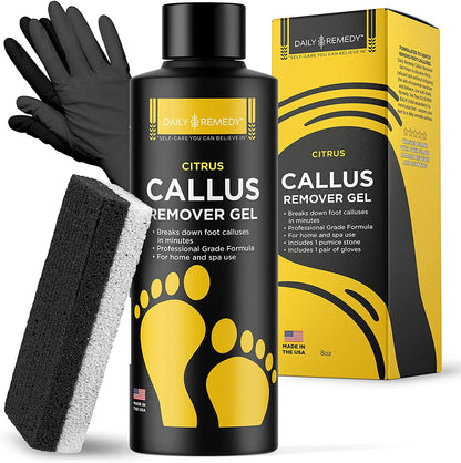 Daily Remedy Citrus Detox Callus Remover Gel & Pumice Stone for Feet - Extra Strength Professional Scrubber, Remove Tough Calluses, Dead Skin, Dry Cracked Heels - Home Pedicure Products for Feet Health & Beauty > Personal Care > Foot Care DAILY REMEDY Gel + Pumice Citrus Detox 