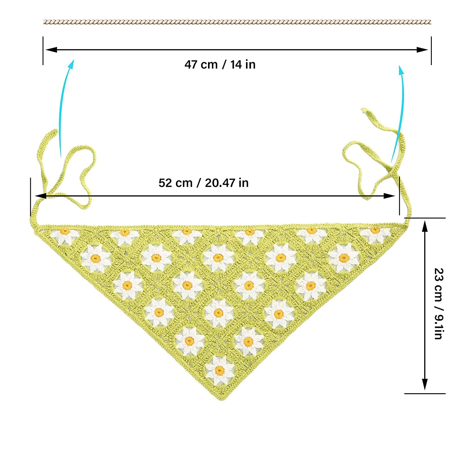 Crochet Bandana Head Kerchief Hair Scarf 2Pcs Knitted Hair Scarves Crochet Hair Kerchief Tie Bcak Headwrap Floral Hair Bandanas for Women Girls Scarf (Daisy(Purple+Green)) Apparel & Accessories > Clothing Accessories > Bandanas & Headties AWAYTR   
