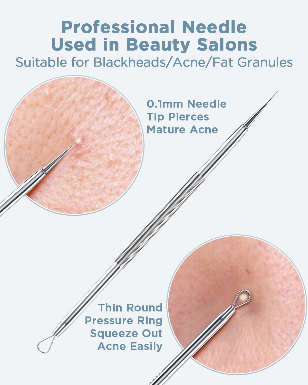 TAYTHI Blackhead Remover Tool, Pimple Popper Tool Kit, Blackhead Extractor Tool for Face, Extractor Tool for Comedone Zit Acne Whitehead Blemish, Stainless Steel Extraction Tools Health & Beauty > Personal Care > Cosmetics > Cosmetic Tools > Skin Care Tools TAYTHI   