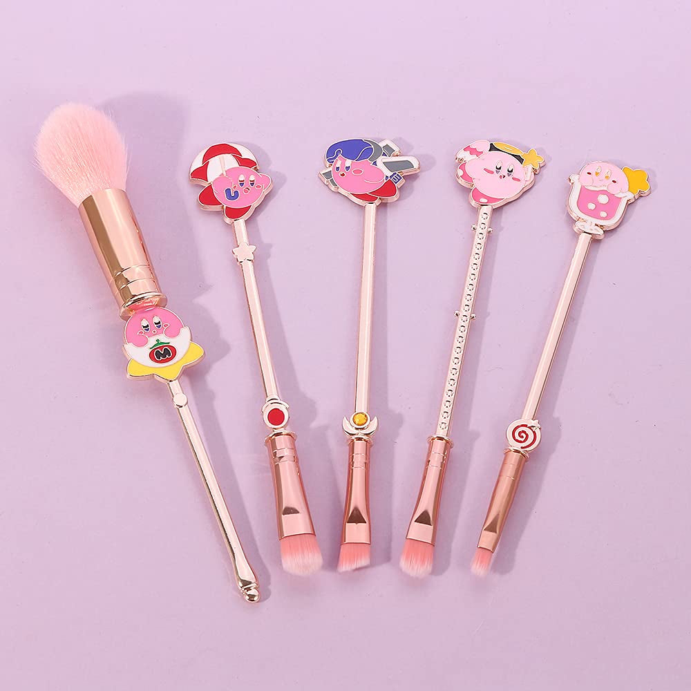 Cartoon Kirbys Makeup Brushes, Pink Cute Kirbys Makeup Brushes Set Professional Metal Handle Face Eye Makeup Brushes & Tools Health & Beauty > Personal Care > Cosmetics > Cosmetic Tools > Makeup Tools KF Ornament   