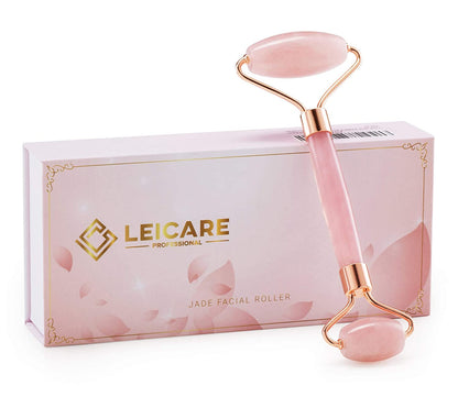 Jade Roller for Face - Jade Facial Roller, Face Roller Skin Care Tool - under Eye Roller, Face Massager for Women to Remove Wrinkles Puffiness Health & Beauty > Personal Care > Cosmetics > Cosmetic Tools > Skin Care Tools LeiCare 3-pink  