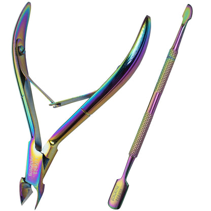 Professional Cuticle Cutter & Pusher Trimmer Manicure Tools with Double Spring– Perfect Nail Care Tool for Manicure & Pedicure Beauty at Home/Spa/Saloon (Silver) Health & Beauty > Personal Care > Cosmetics > Cosmetic Tools > Nail Tools BOXGROVE BEAUTY Multi-Color  