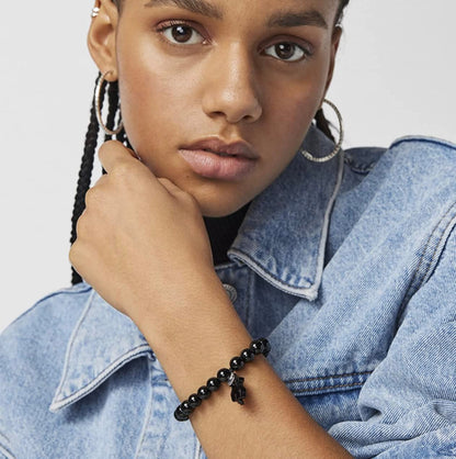 TOUS Jewelry Icon Black and White with Bear Stretch Bracelet Apparel & Accessories > Jewelry > Bracelets TOUS Jewelry   