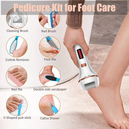 Electric Callus Remover for Feet, Rechargeable Foot Callus Remover Electric Pedicure Foot File, Foot Scrubber Dead Skin Remover Foot Care Kit Professional Pedicure Tools with 2 Speed/Lcd Display Health & Beauty > Personal Care > Foot Care AOMEES   