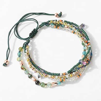 Joya Gift Handmade Adjustable Wrap Bracelet Bohemian String Braided Beads Anklets Gifts for Women Girls Apparel & Accessories > Jewelry > Anklets JOYA GIFT   