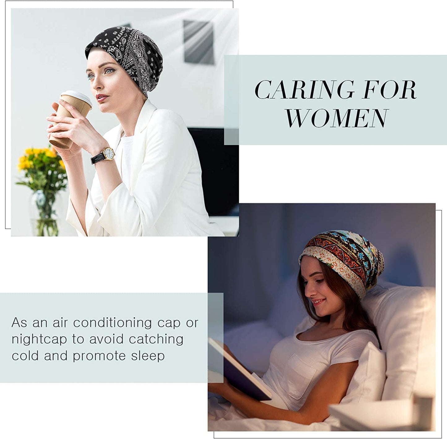 SATINIOR 5 Pieces Women'S Slouchy Beanie Hat Baggy Skull Sleep Cap Turban Headwear Apparel & Accessories > Clothing Accessories > Headwear SATINIOR   