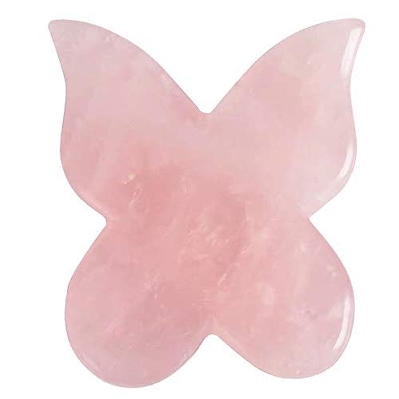 Natural Rose Quartz Jade Gua Sha Butterfly Scraping Massage Tool, Genuine Rose Quartz Healing Gemstone for Facial Lifting and Tightening Massage, Anti-Wrinkles, Anti-Aging, Wrinkles Removal Massage Health & Beauty > Personal Care > Cosmetics > Cosmetic Tools > Skin Care Tools DYStone   