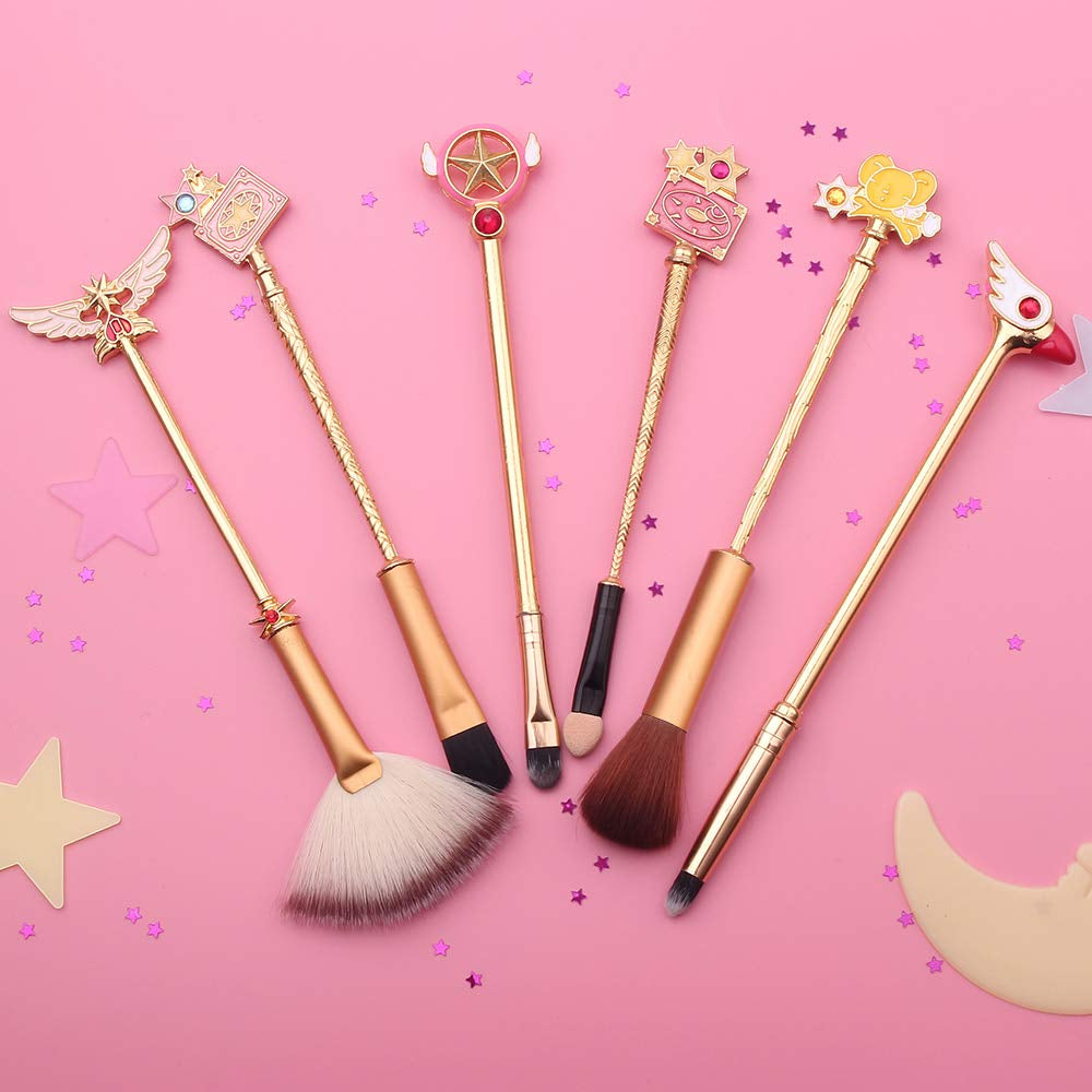 Sailor Moon Makeup Brushes Set - 5Pcs Cosmetic Makeup Brush Set Professional Tool Kit Set Pink Drawstring Bag Included Health & Beauty > Personal Care > Cosmetics > Cosmetic Tools > Makeup Tools rongji jewelry   