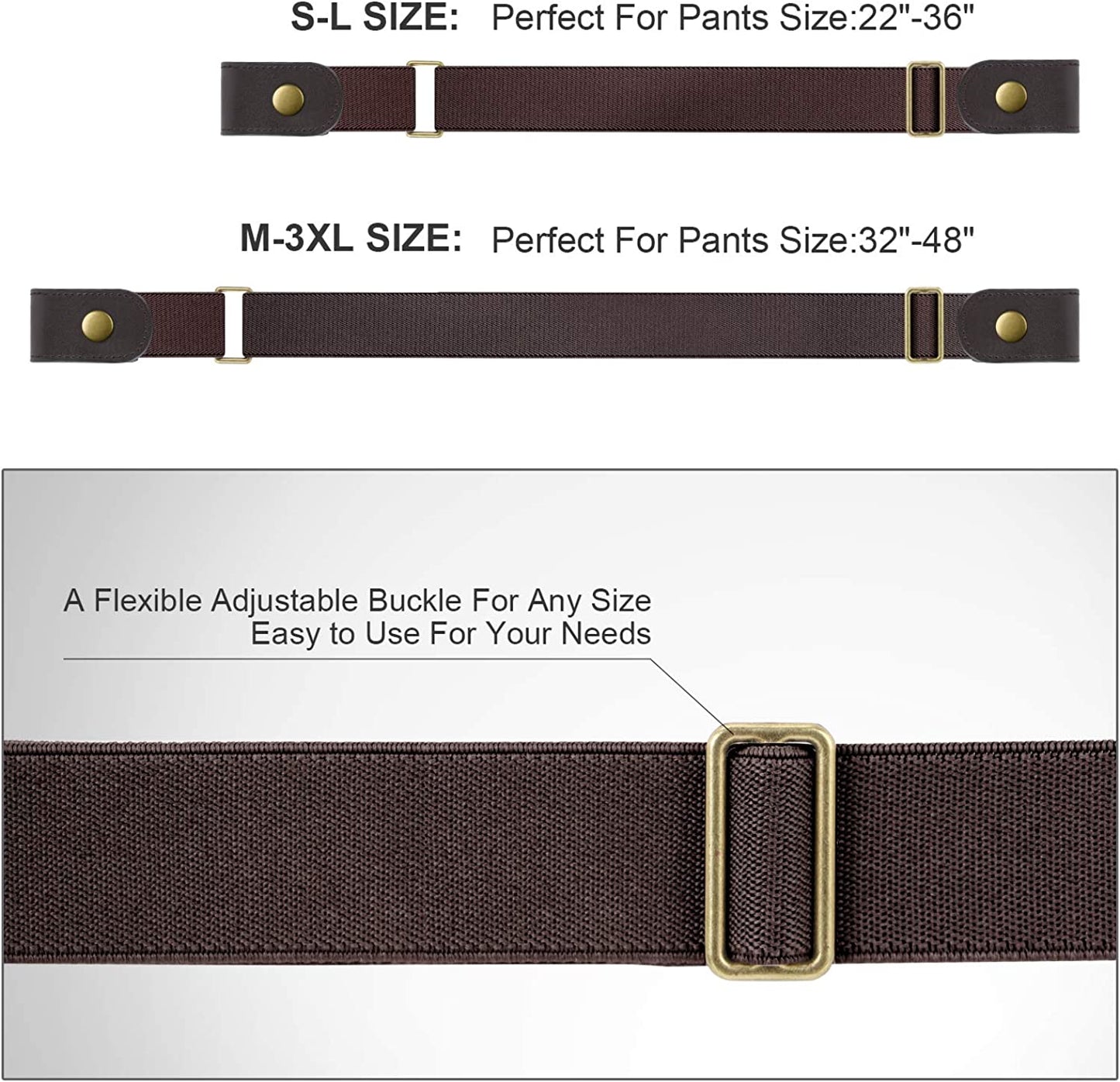 No Buckle Stretch Women Belt for Jeans Pants, Elastic Buckle Free Invisible Belts for Men up to 48 Inches by WHIPPY Apparel & Accessories > Clothing Accessories > Belts WHIPPY   