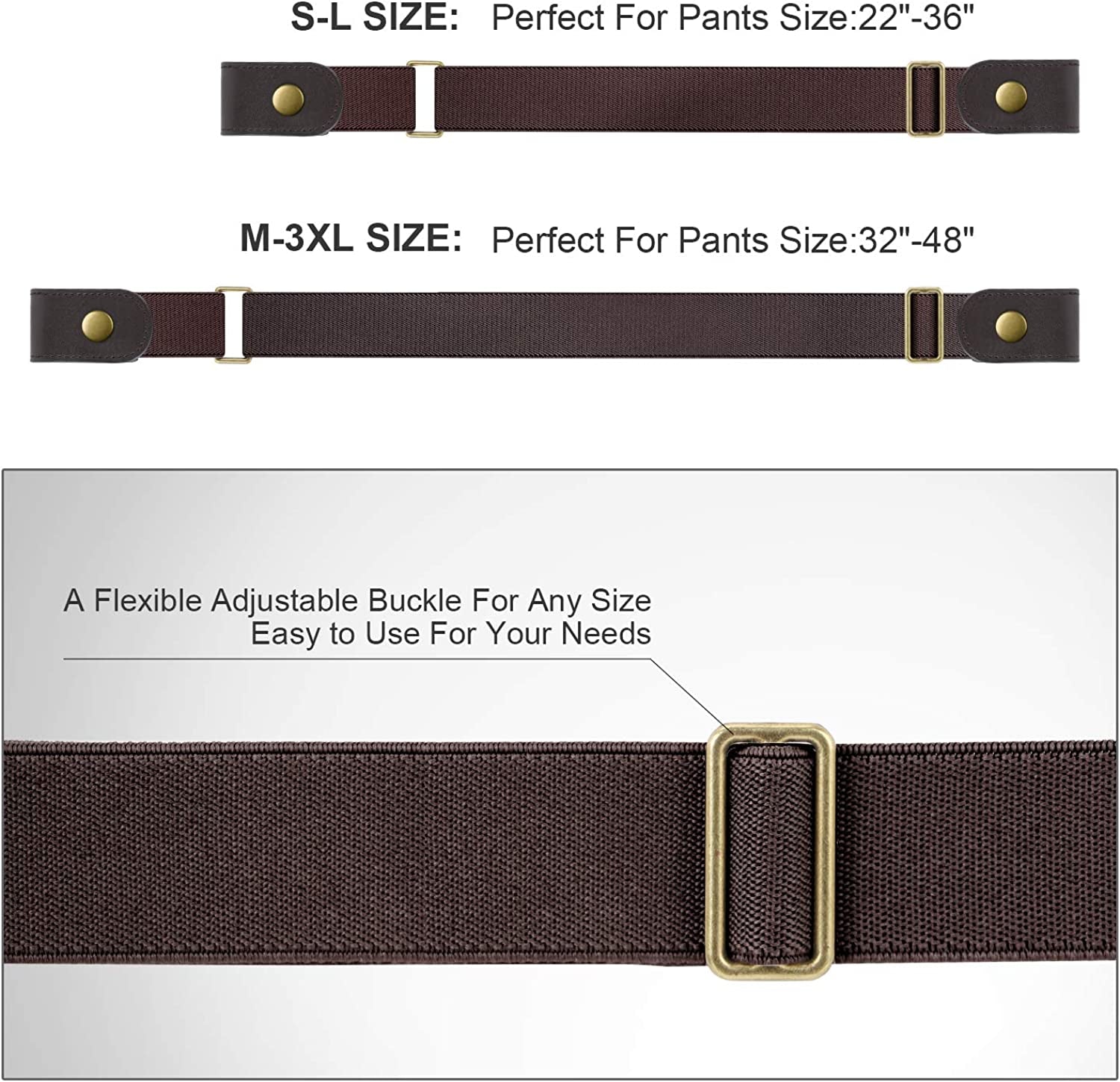 No Buckle Stretch Women Belt for Jeans Pants, Elastic Buckle Free Invisible Belts for Men up to 48 Inches by WHIPPY Apparel & Accessories > Clothing Accessories > Belts WHIPPY   