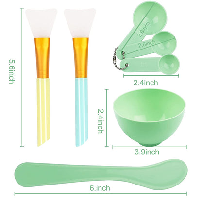 Iflymars Face Mask Mixing Bowl Set, 7 In1 DIY Facemask Mixing Tool Kit , Facial Mask Bowl Stick Spatula Silicone Face Mask Brush Soft Face Brushes (Green) Health & Beauty > Personal Care > Cosmetics > Cosmetic Tools > Skin Care Tools LOHOCOS   