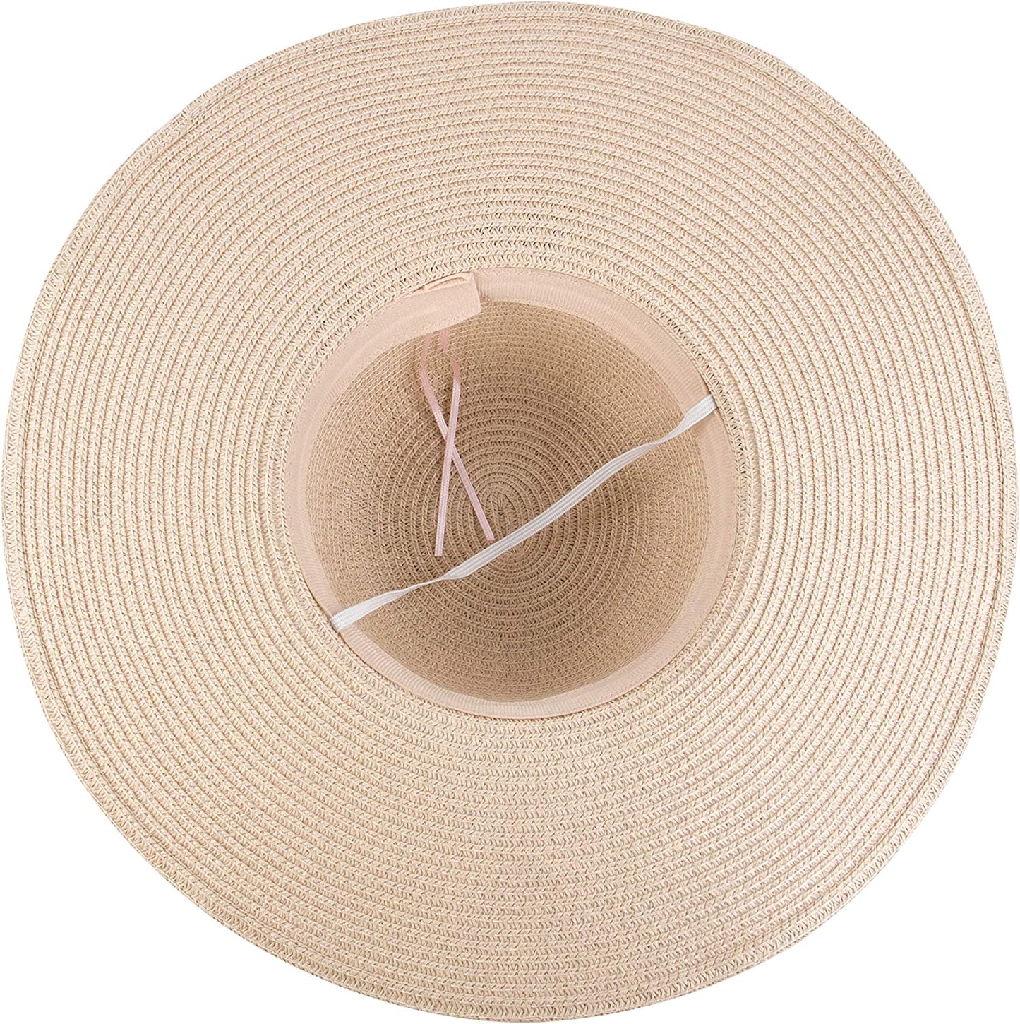 Muryobao Womens Wide Brim Straw Sun Hat Floppy Foldable Roll up Cap UPF 50+ Summer Beach Hats Apparel & Accessories > Clothing Accessories > Hats Muryobao   