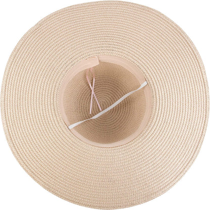 Muryobao Womens Wide Brim Straw Sun Hat Floppy Foldable Roll up Cap UPF 50+ Summer Beach Hats Apparel & Accessories > Clothing Accessories > Hats Muryobao   