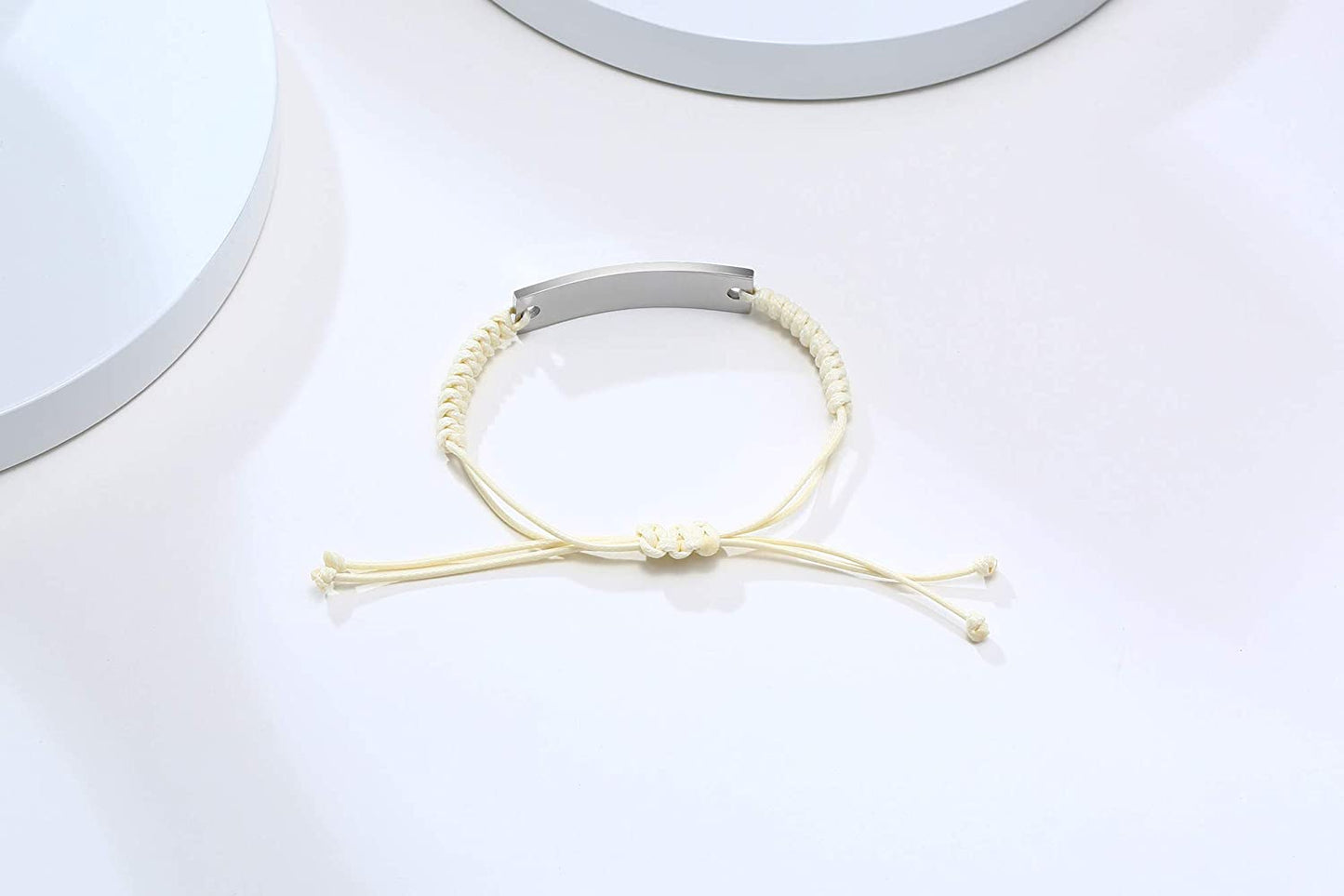 Personalized Unisex Religious Bible Verse Scripture Quotes Bracelet Faith Christian Adjustable Cord Stainless Steel Encourage Inspirational ID Bracelets for Men Women, Christmas Gift Customized Apparel & Accessories > Jewelry > Bracelets Mealguet   