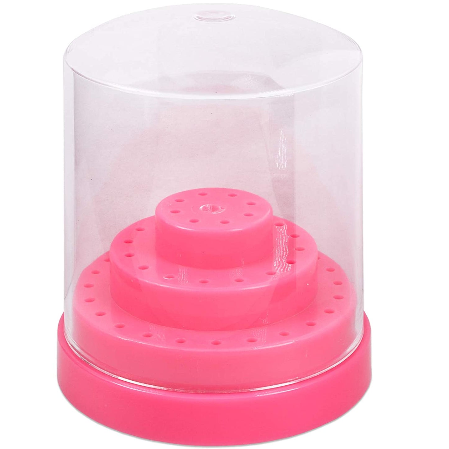 PANA Nail Drill Bit Holder Stand Display Organizer- Dust Proof Storage Container Box Case Tools for Home Use or Nail Salon - (48 Holes, Silver) Health & Beauty > Personal Care > Cosmetics > Cosmetic Tools > Nail Tools PANA Pink 48 Holes (Round) 