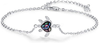 TANGPOET 925 Sterling Silver Anklet Bracelet for Women, Dainty Charm Bracelets Animal Jewelry Birthday Gifts for Mother Daughter Teens Girls Apparel & Accessories > Jewelry > Anklets TANGPOET Turtle Bracelet  