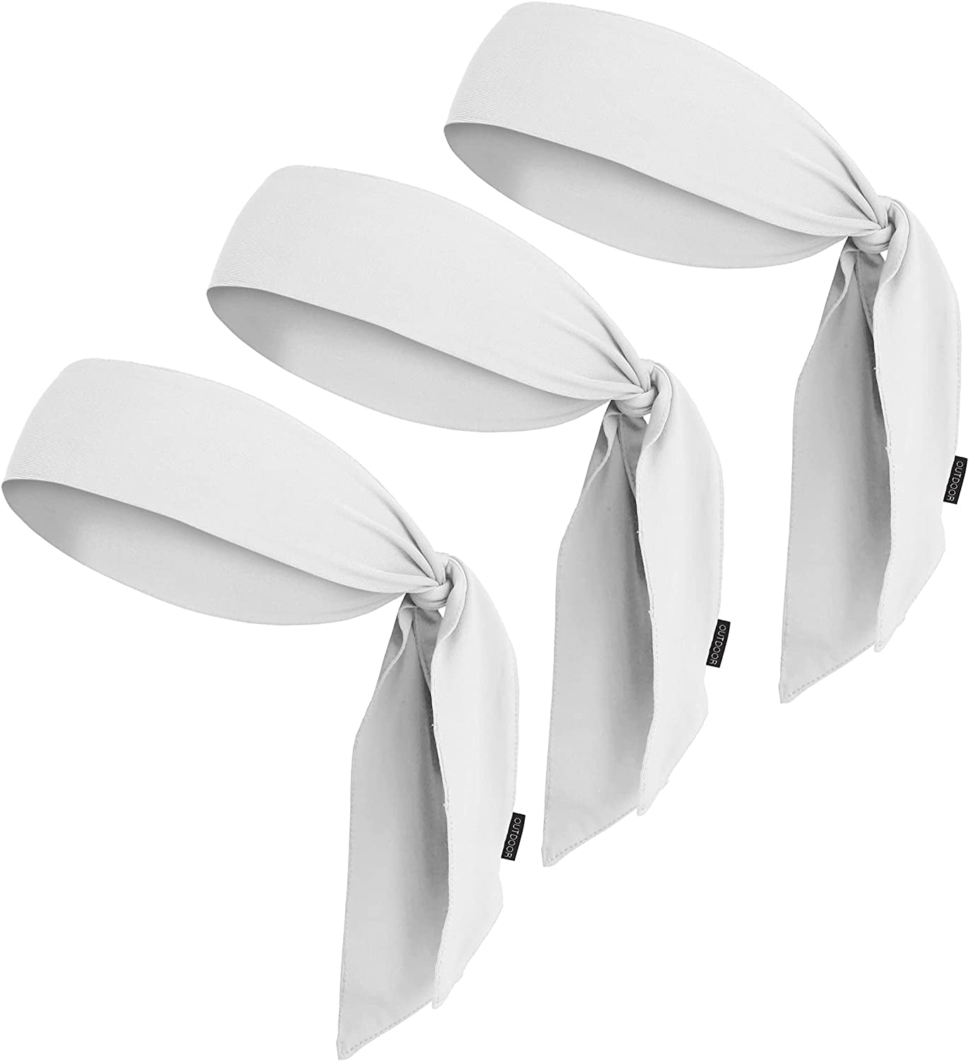 Tie Headband for Women, Men, & Kids - Karate Headband, Ninja Headbands, Tie Headbands for Muay Thai, Softball, Basketball, Sports & Tennis - Pirate & Athletic Headbands - Sweat Wicking Headband Apparel & Accessories > Clothing Accessories > Bandanas & Headties OutdoorEssentials 3 White  