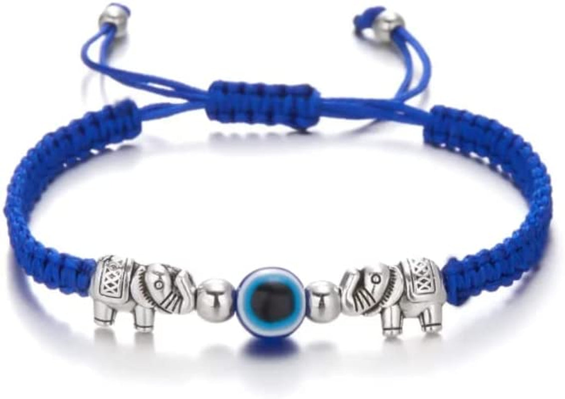 Evil Eye Pendant Bracelet Anklet,Red Blue Black Line Hand Turtle Elephant Pendant Adjustable Braided Bracelet Anklet for Women Men(Flower,Black) Apparel & Accessories > Jewelry > Bracelets Generic one3  