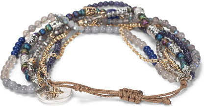 DEMDACO Beaded Love Turquoise Blue One Size Fits Most Glass and Metal Charm Bracelet Apparel & Accessories > Jewelry > Bracelets DEMDACO   