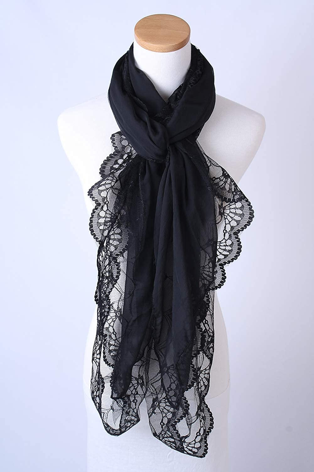 Corciova Fashion Chiffon Long Women Lace Scarf Lightweight Hunter Pashmina Shawl Apparel & Accessories > Clothing Accessories > Scarves & Shawls corciova   