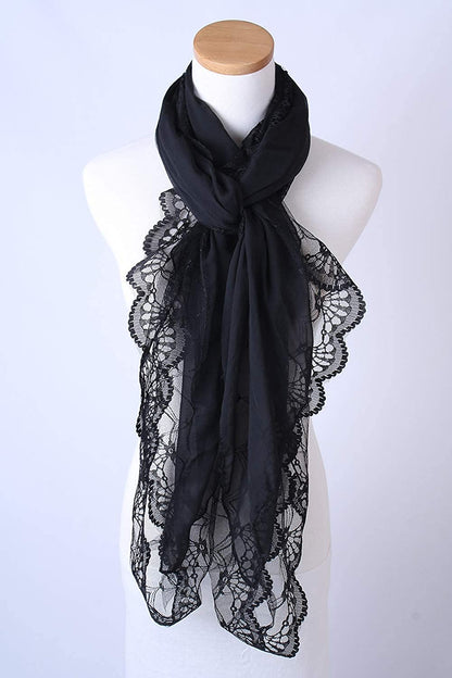 Corciova Fashion Chiffon Long Women Lace Scarf Lightweight Hunter Pashmina Shawl Apparel & Accessories > Clothing Accessories > Scarves & Shawls corciova   