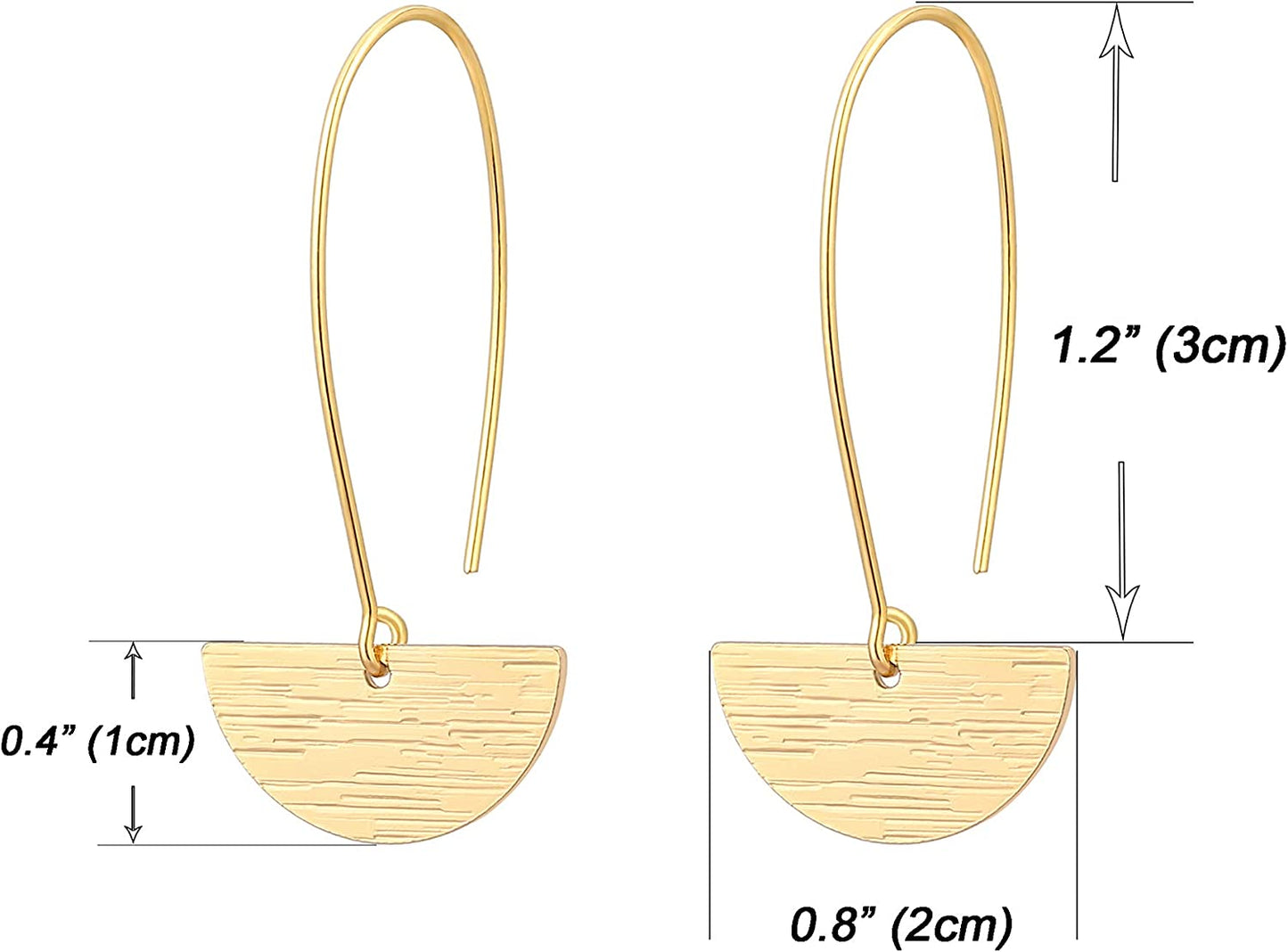Geometric Drop Dangle Earrings Boho Statement Long Hoops Brushed 18K Gold Half Moon Hollow Circle Lightweight Earrings for Women Mother'S Day Gift Apparel & Accessories > Jewelry > Earrings POTESSA   