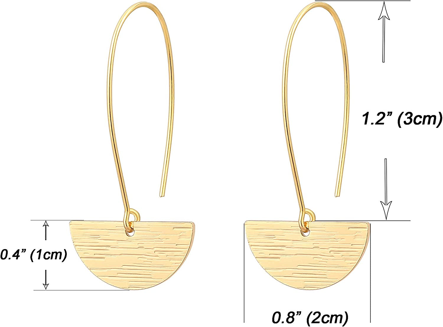 Geometric Drop Dangle Earrings Boho Statement Long Hoops Brushed 18K Gold Half Moon Hollow Circle Lightweight Earrings for Women Mother'S Day Gift Apparel & Accessories > Jewelry > Earrings POTESSA   
