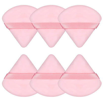 Pimoys 6 Pieces Powder Puff Face Soft Triangle Makeup Puff for Loose Powder Body Powder, Wedge Shape Velour Cosmetic Sponge for Contouring, under Eyes and Corners, Beauty Makeup Tools Health & Beauty > Personal Care > Cosmetics > Cosmetic Tools > Makeup Tools Pimoys Pink  