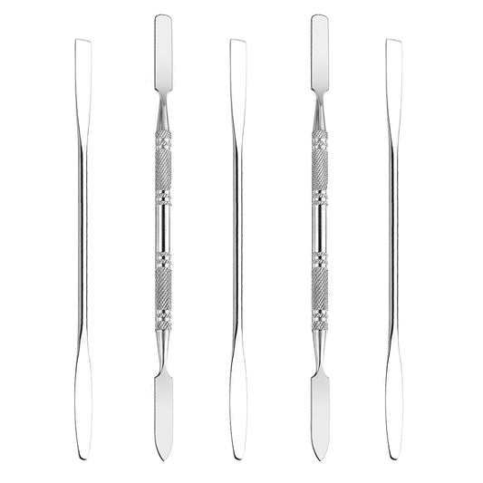 Wismee 5Pcs Makeup Spatula Tool Metal Set Professional Beauty Stainless Steel Cosmetics Mixer Long Metal Spatula Depotting Mixing Tool (#1+#2) Health & Beauty > Personal Care > Cosmetics > Cosmetic Tools > Makeup Tools Wismee #1+#2  