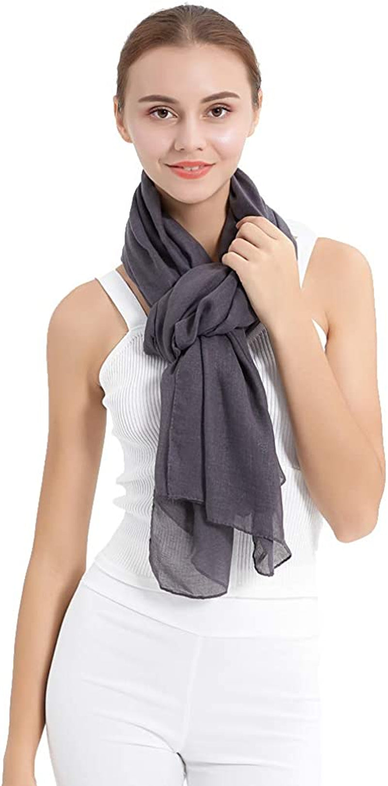 LMVERNA Women'S Long Scarf Solid Color Large Sheer Shawl Wraps for Evening Apparel & Accessories > Clothing Accessories > Scarves & Shawls LMVERNA   