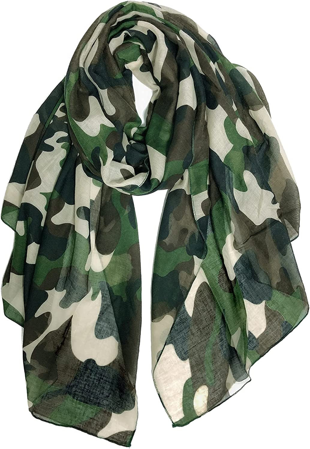 GERINLY Scarves - Lightweight Summer Travel Scarf Camouflage Print Shawl Wrap Apparel & Accessories > Clothing Accessories > Scarves & Shawls GERINLY Armygreen  
