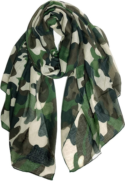 GERINLY Scarves - Lightweight Summer Travel Scarf Camouflage Print Shawl Wrap Apparel & Accessories > Clothing Accessories > Scarves & Shawls GERINLY Armygreen  