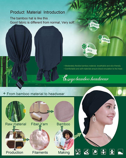 Osvyo Bamboo Chemo Headscarf for Women Hair Loss - Cancer Slip on Headwear Turbans Sealed Packaging Apparel & Accessories > Clothing Accessories > Headwear osvyo   