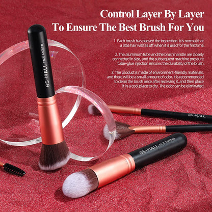 Makeup Brushes BS-MALL Premium Synthetic Foundation Powder Concealers Eye Shadows Makeup 14 Pcs Brush Set (A-Rose Golden) Health & Beauty > Personal Care > Cosmetics > Cosmetic Tools > Makeup Tools BS-MALL   