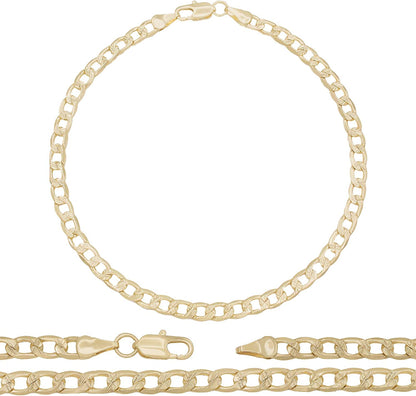 BEBERLINI Cuban Link 14K Gold Filled Diamond Cut Anklet Curb Foot Chain Bracelet Fashion Jewelry Gifts for Women Teen Girls Length 10'' Apparel & Accessories > Jewelry > Anklets BéBérlini 5 mm Gold  